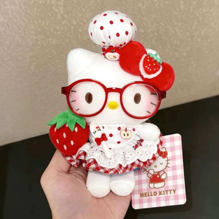 正版hellokitty甜心草莓kt三丽鸥包包娃娃挂件玩偶送人生日礼物女