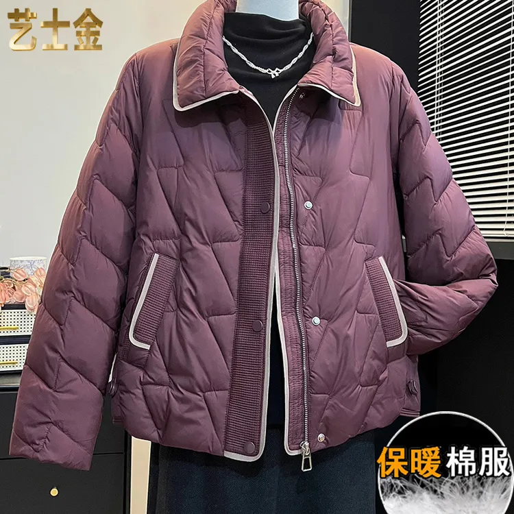 中年妈妈冬装棉衣外套小个子高贵中老年人羽绒服女加厚阔太太棉袄
