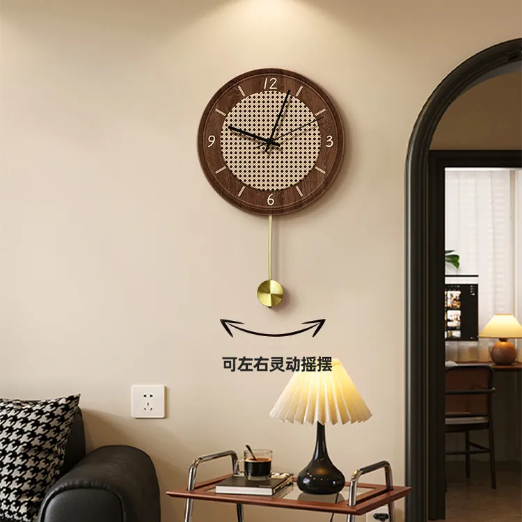 中古风2025新款客厅钟表挂钟复古高级感家用现代挂墙时钟艺术挂表