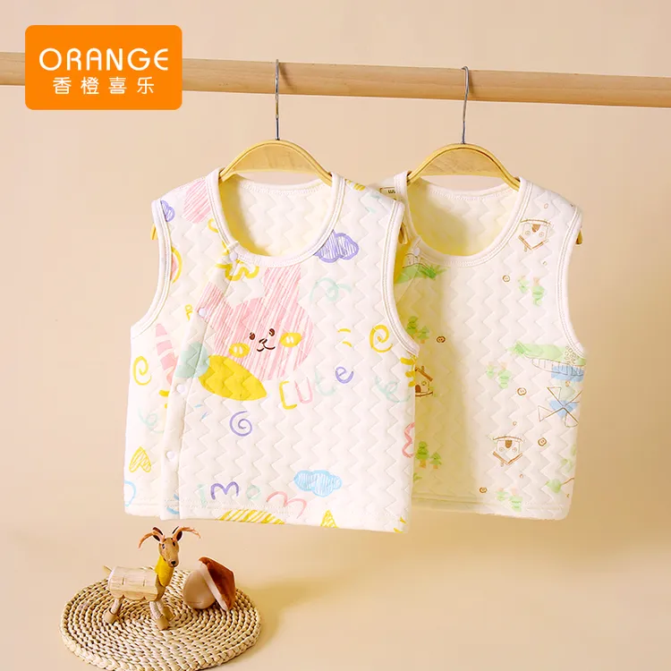 宝宝纯棉马甲春秋外穿小童A类夹棉保暖背心婴幼儿贴身护肚小坎肩