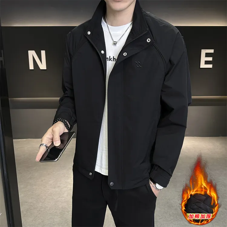 轻奢风高级感男士轮廓简约夹克立领休闲百搭春秋冬季外套