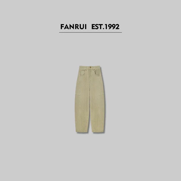 FANRUI/泛芮「都市摩登」100棉洋气复古设计感弯刀牛仔裤B15429