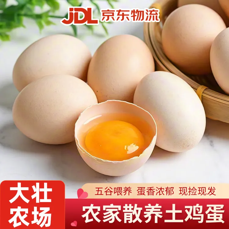散养土鸡蛋农家新鲜现捡粉壳五谷喂养鸡蛋营养健康整箱批发极速达