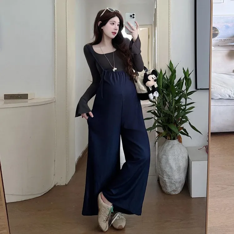 【养乐多】套装2025新款时尚韩版气质长袖加背带裤显瘦洋气两件套