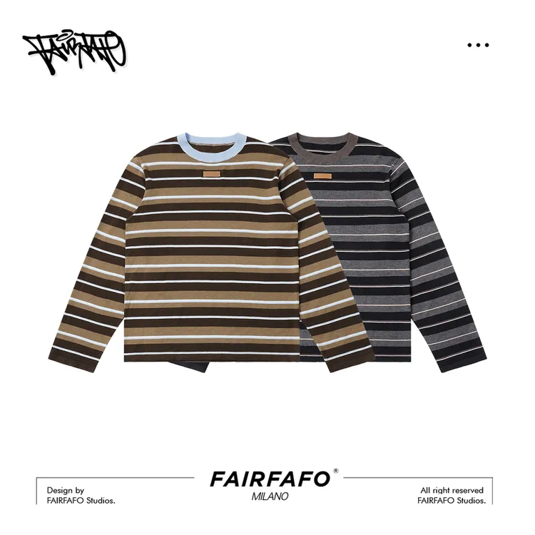 【复古撞色圆领长袖】XSCX59141简约时尚舒适秋冬新款打底高级感T恤