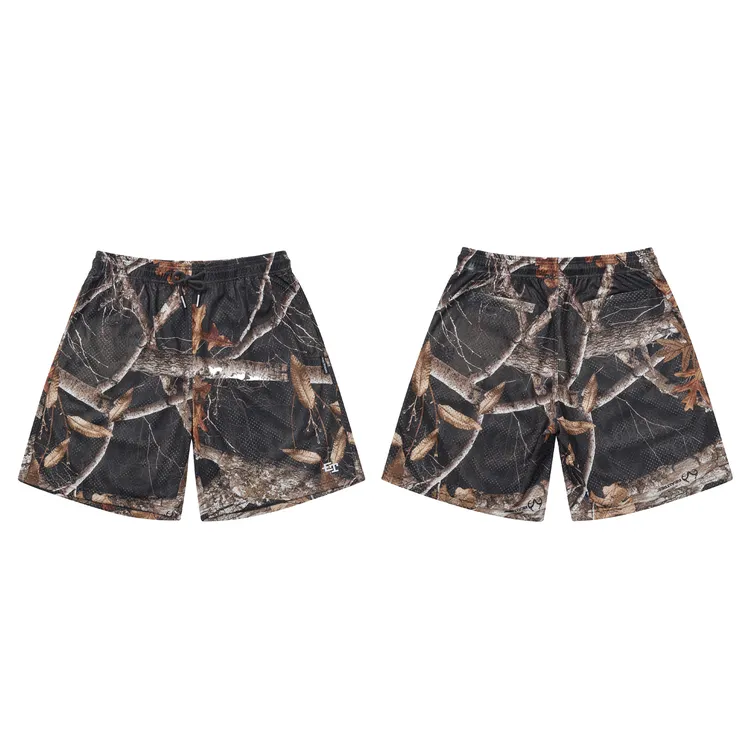 Expensive Taste Realtree® 树叶迷彩EDGE休闲双层运动黑网眼短裤