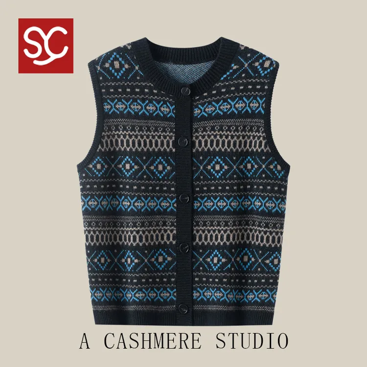 100山 羊绒温柔风针织羊绒马甲款CYR25068