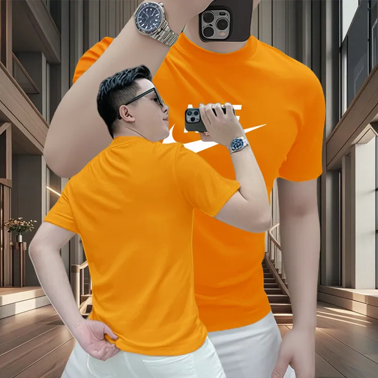 2025夏季新款美式潮牌男士纯棉短袖t恤轻奢百搭休闲圆领半袖T恤男