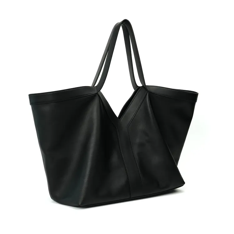 名伦世家轻奢牛皮时尚高级感包慵懒风机场大托特大容量手提1199