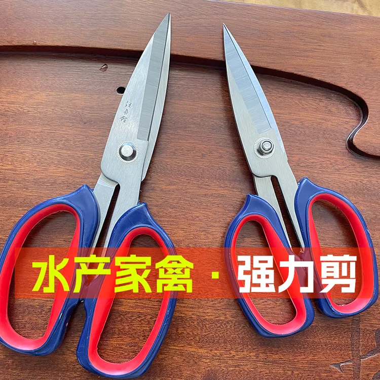 汪吾铨家用多功能强力不锈钢剪刀加大号可剪硬物水产家禽厨房剪子