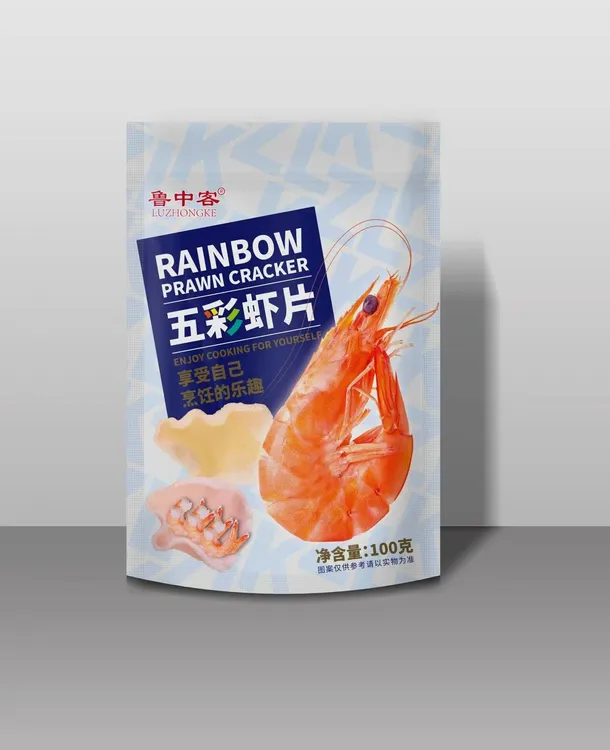 童年回忆五彩虾片油炸虾片半成品虾味油炸香脆休闲零食100g*3袋