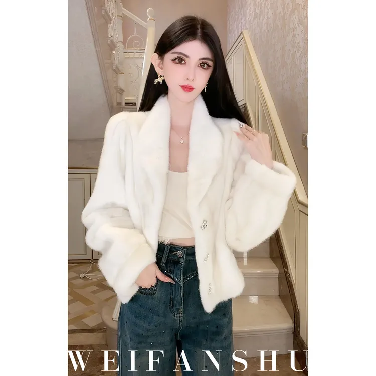 WEIFANSHU/魏凡舒【神仙姐姐】秋冬新款高级感名媛气质时尚水貂外套