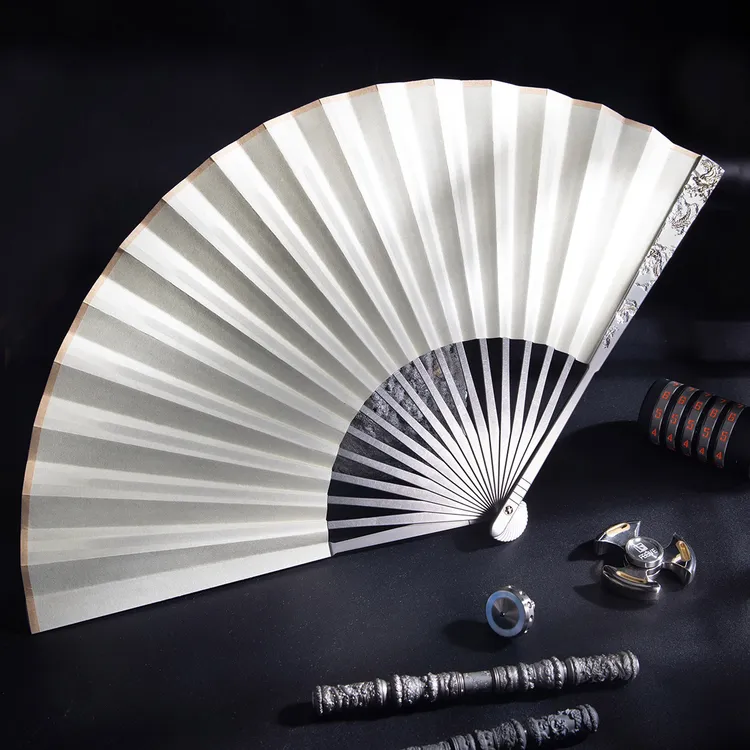 FEGVE费戈钛扇便携防身夏天功夫中国风钛合金浮雕高端送礼礼物
