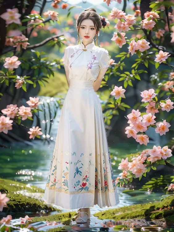 清冷风气质绣花上衣马面裙套装2025夏季新款出游穿搭新中式两件套