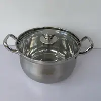高颜值不锈钢苹果锅双耳汤锅F1