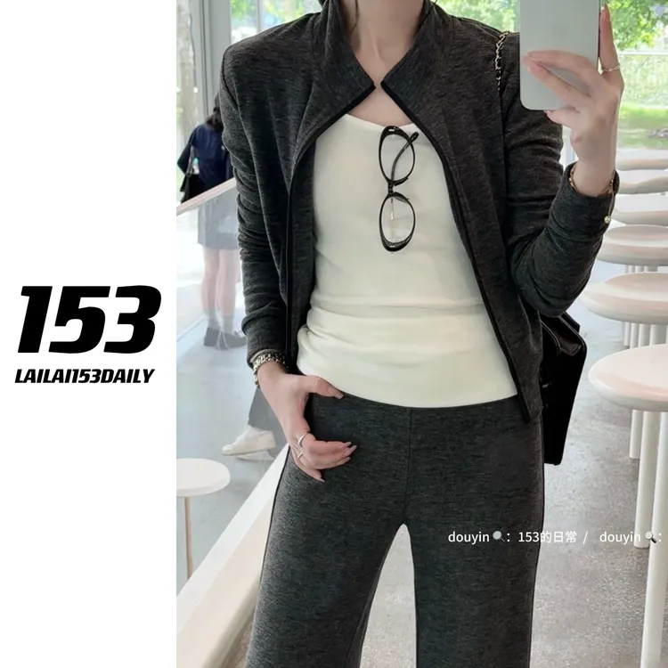 【153的日常】斜肩百搭t长袖显瘦设计感春秋修身外穿25QT7812