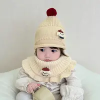 宝宝帽子针织帽加厚秋冬婴幼儿套头帽护耳帽男女宝保暖户外出游