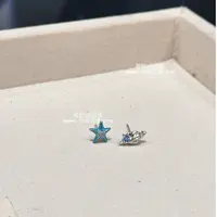 铜合金耳饰 海的声音~蓝色海星海螺耳钉2025新款小众百搭小耳钉
