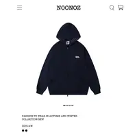 NOONOZ潮牌早秋中性风穿搭格纹拼接连帽卫衣男美式情侣装开衫外套