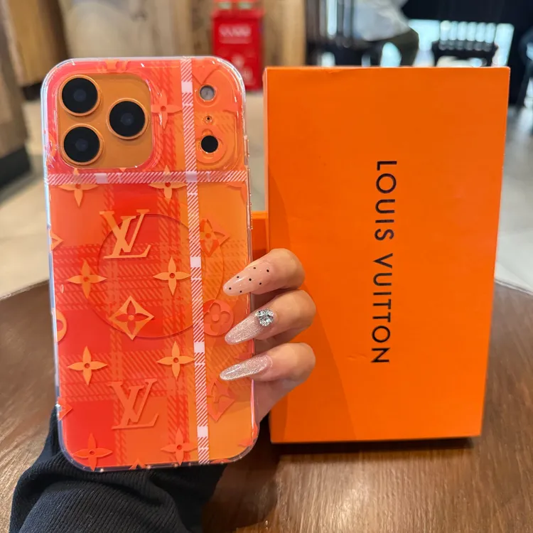 iPhone17promax橙色磁吸手机壳适用苹果16老花新款15pm创意14爆款