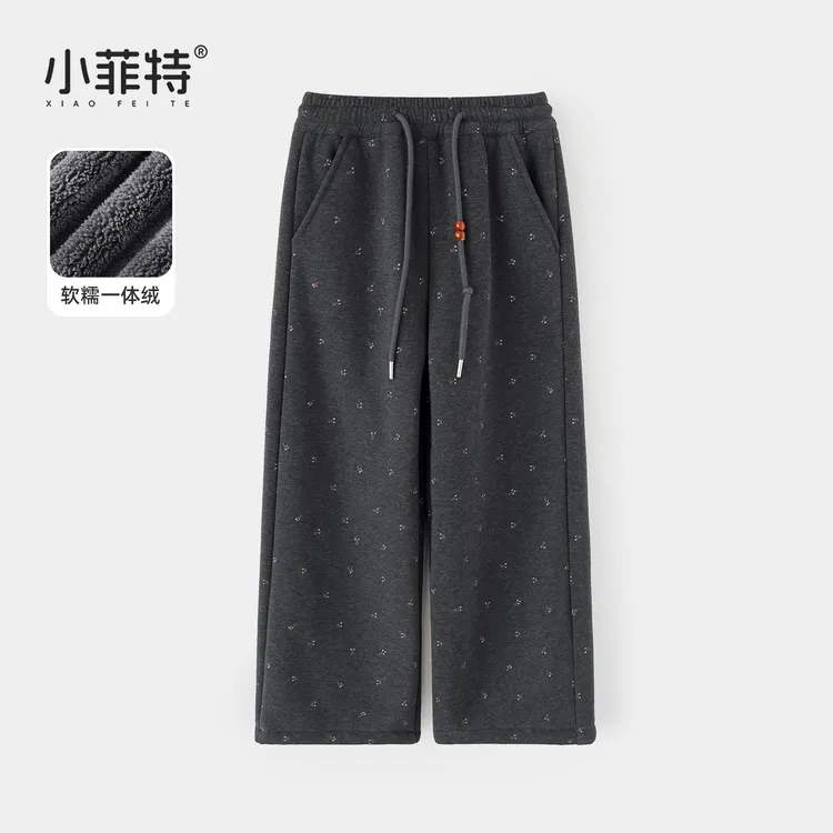 小菲特女童冬装加绒裤子儿童加厚长裤中大童保暖休闲裤HNKD57623