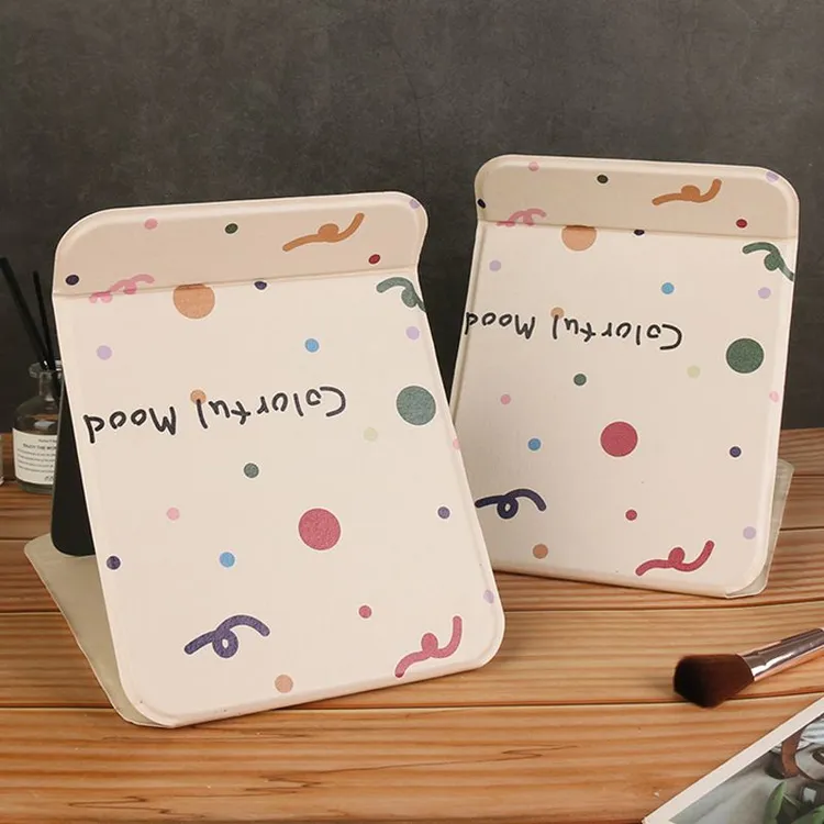 可爱折叠镜子桌面台式化妆镜办公室高颜值学生宿舍便携梳妆镜随身