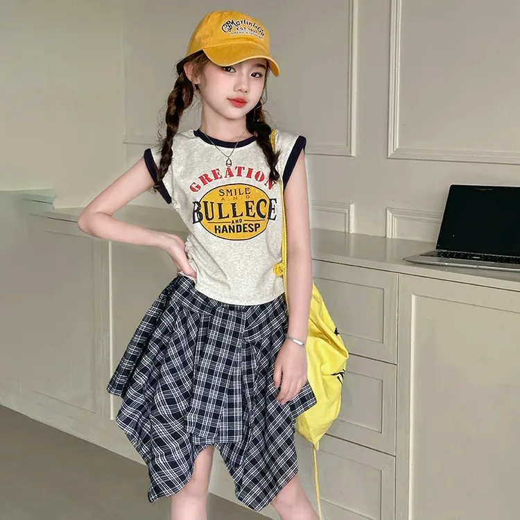 女童超好看炸街裙子套装2025新款夏季儿童半身短裙女大童潮酷穿搭