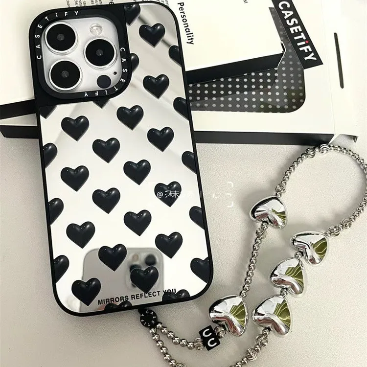 case高级caseti14Promax手机壳15银镜面13挂链12爱心11pm8XR潮酷