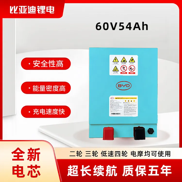 BYD/比亚迪60V54Ah磷酸铁锂电池适配二轮比亚迪二轮车锂电池