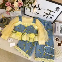 T3【悦禾】秋款上新甜美秋季长袖儿童女童洋气时尚休闲套装7665
