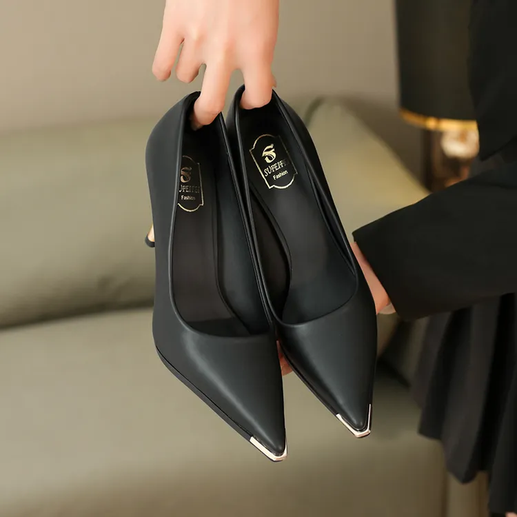 【气质优雅】P251浅口高跟鞋女细跟不累脚百搭高跟女鞋职业工作单鞋