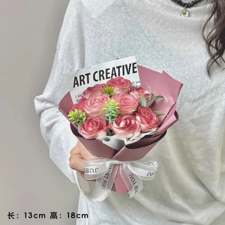 迷你小花束见面玫瑰成品生日礼物口袋永生花仿真花干花伴手礼装饰