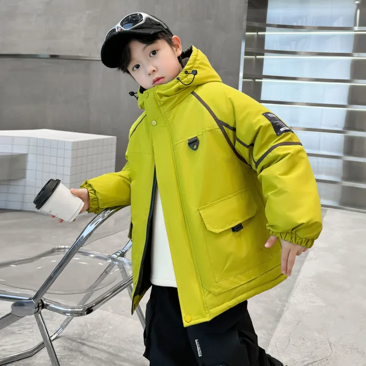 男童冬装棉服2025新款冬季加绒加厚派克服中大儿童男孩外套秋冬款