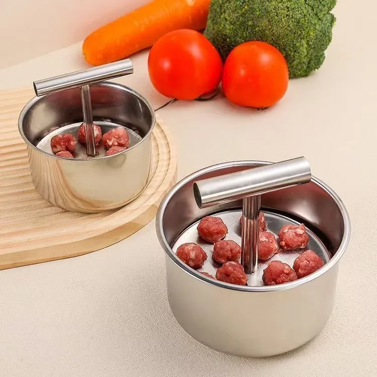 XS 不锈钢压丸器手压式肉丸器家用厨房创意按压出多肉丸制作神器