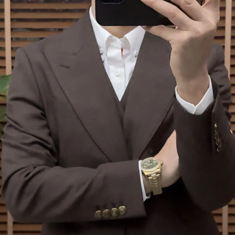 西服套装商务休闲双开衩黑色西服婚礼外套修身型西装