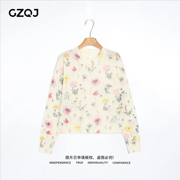 老琴私服【花漾谧语】 琥珀流光风花朵针织毛衣女秋冬新款 76370