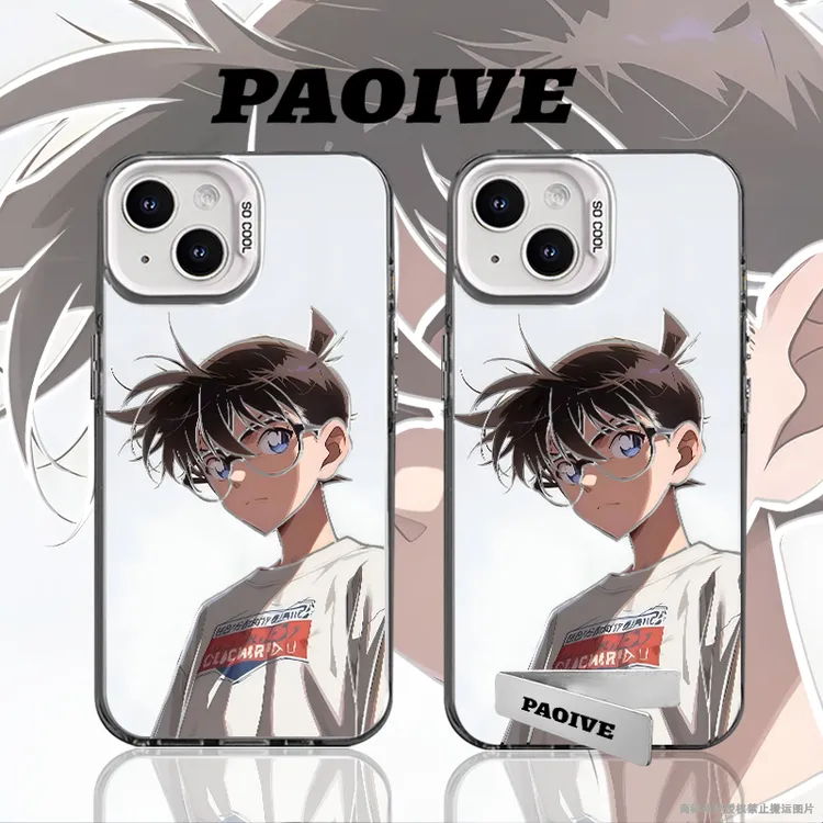 柯南适用苹果华为vivoiPhone小米三星防摔彩银手机壳
