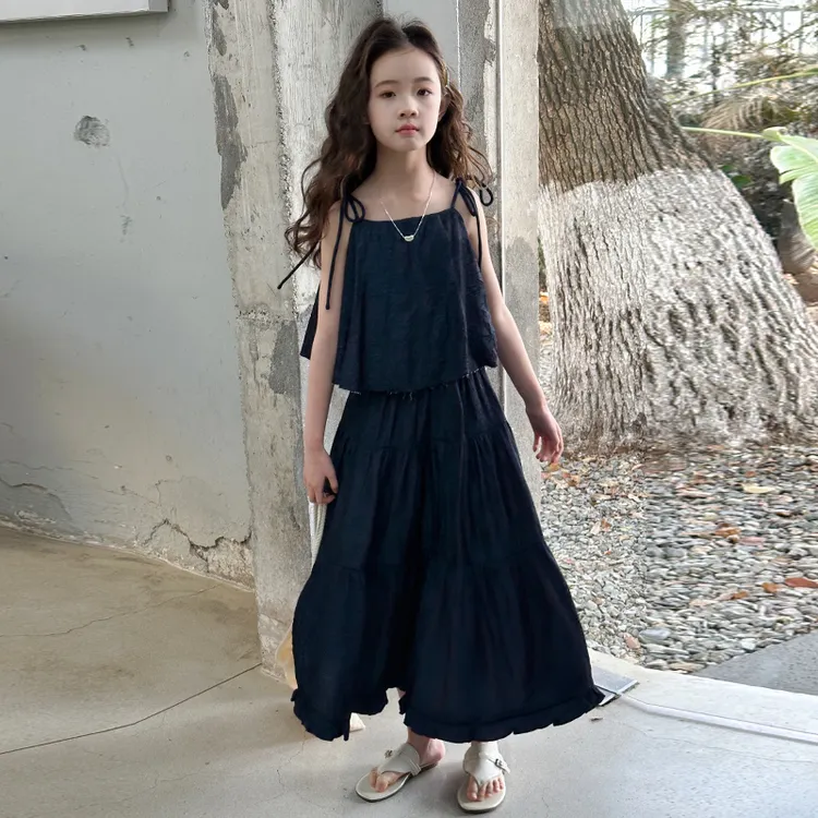 简约潮牌店铺儿童服装2025年新款衣服女童装夏装套装6-12岁高级感