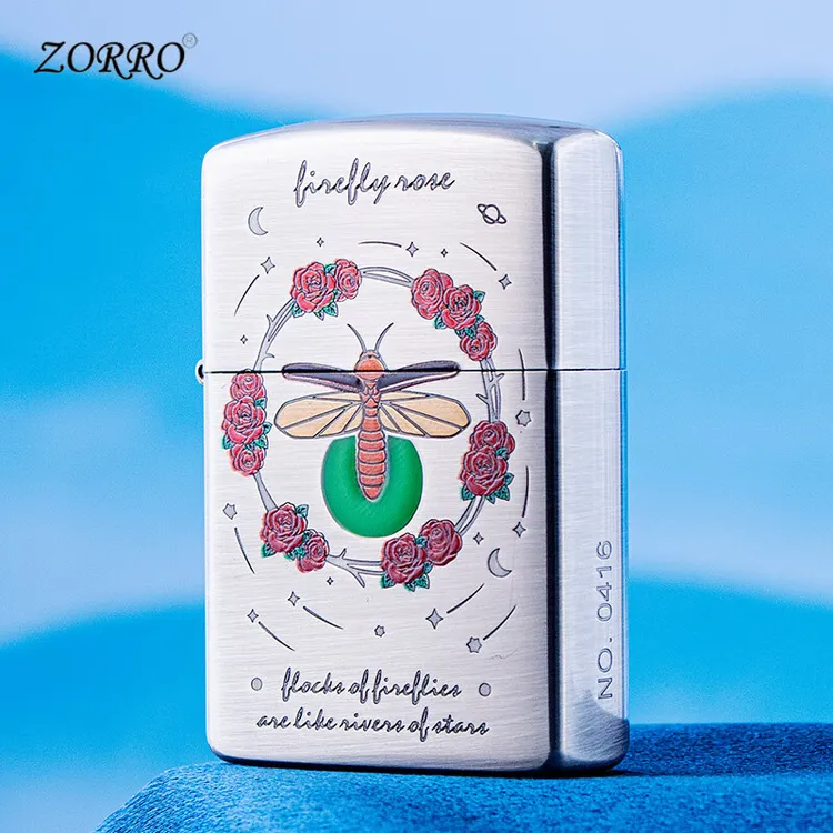 ZORRO佐罗新款原装打火机夜光萤火虫创意火机打火机男士礼品煤油