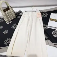 S腰64-96长102垂感直筒裤松紧腰显瘦休闲阔腿裤宽松百搭长裤 9120