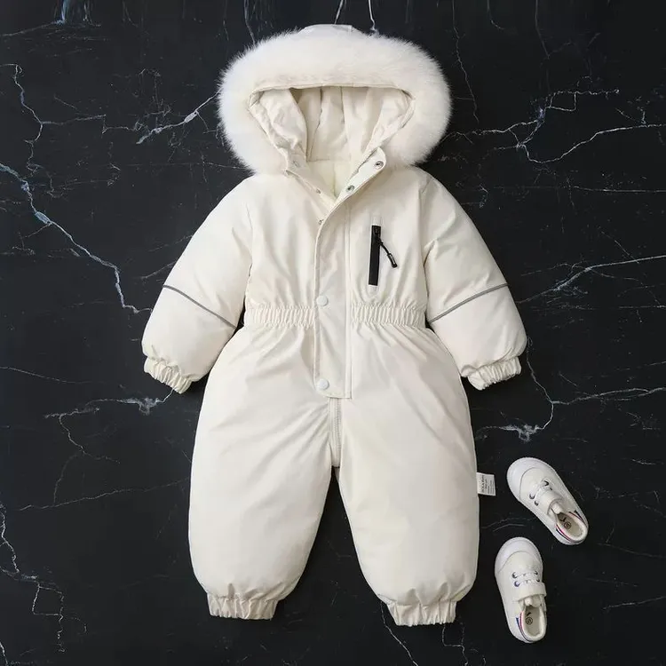 LM2保暖加厚男童宝宝滑雪服连体衣 宝宝爬服2025冬新款童装连身衣