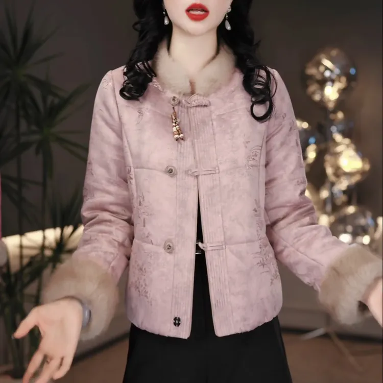 新中式国风复古棉服外套女冬季2025新款巨好看小个子短款棉衣棉袄