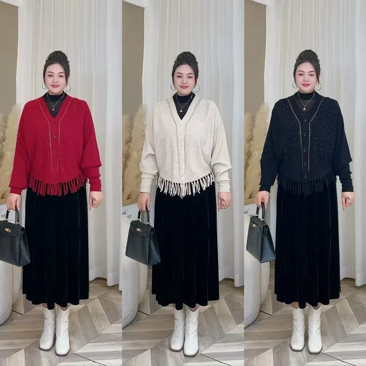 【现货仅上衣】秋季梅姐百搭显斗篷上衣大码女装MJ9498