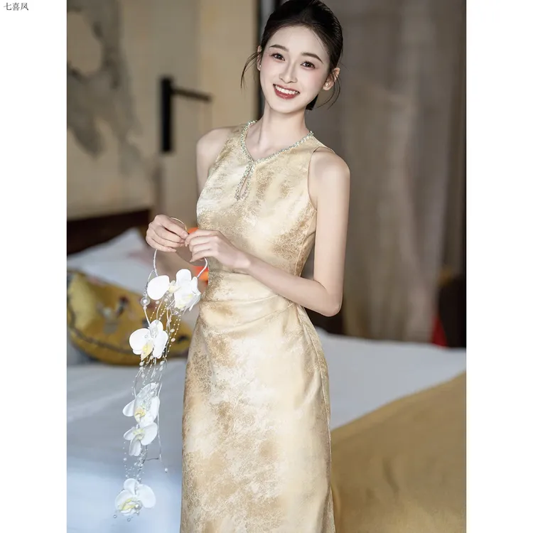 夏季国风旗袍新娘夏季敬酒服满庭芳气质优雅提妈妈装轻薄透气小衫