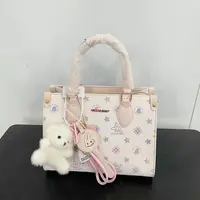 粉色韩系可爱少女手提小包包卡通印花斜跨包2025新款P5