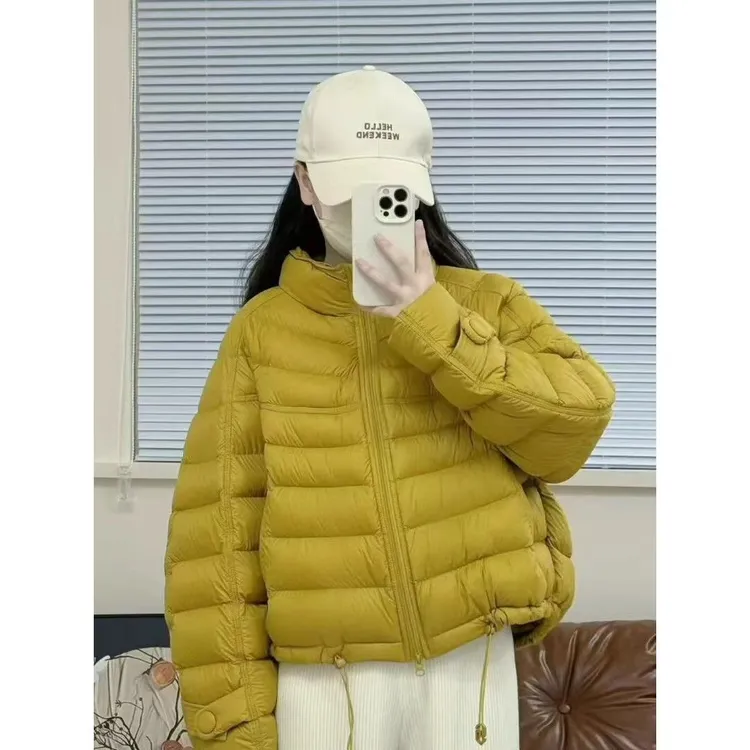 25冬季新款90白鸭绒羽绒服排骨立领爆款小个子短款冬季外套