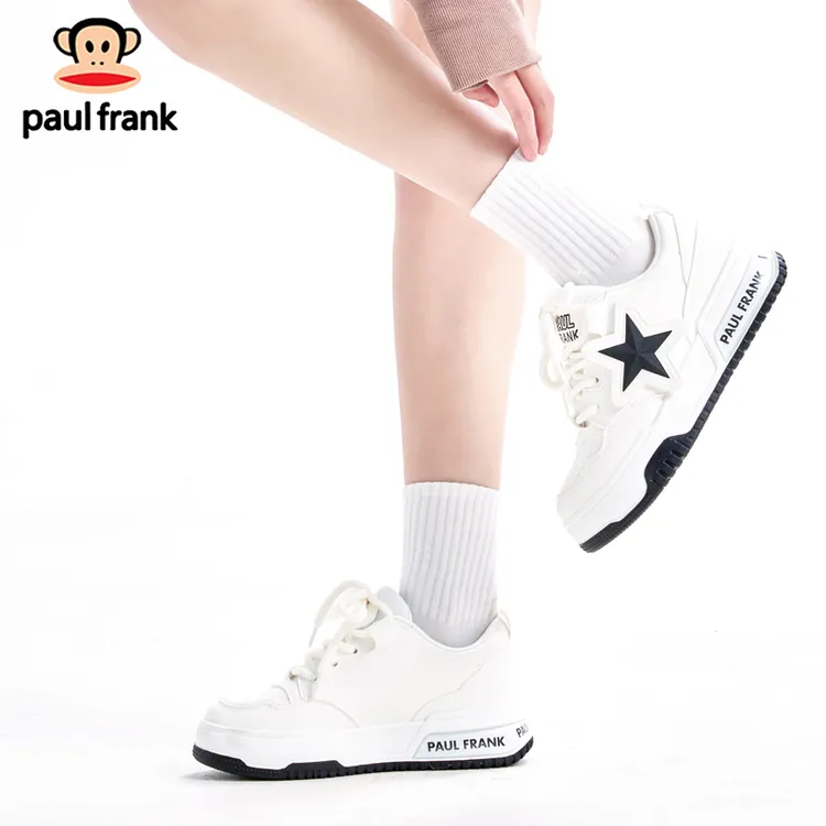 Paul Frank大嘴猴星星元素厚底鞋女复古休闲小白鞋时尚百搭运动鞋