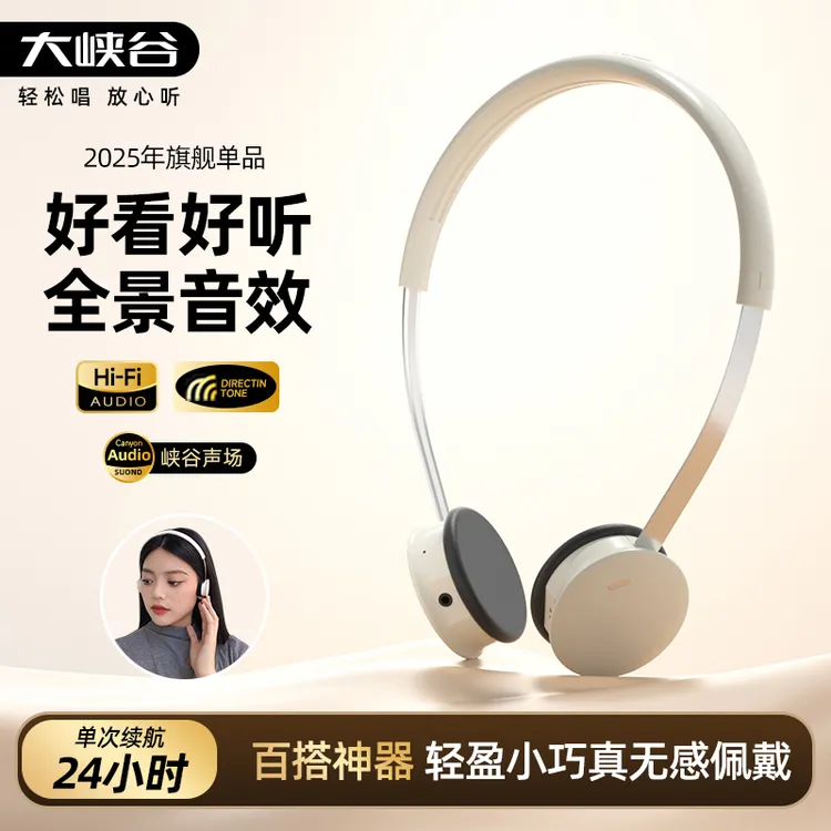 CANYON轻便小巧头戴式耳机女生学生便携无线蓝牙电脑有线游戏电竞