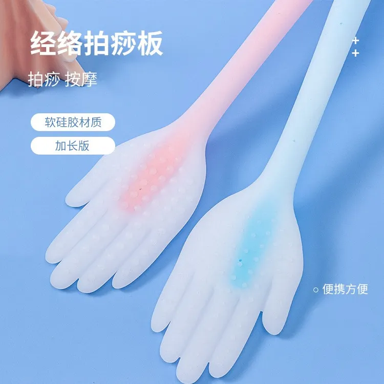 硅胶拍打棒经络拍痧板加长拍痧手掌便携健康拍手掌按摩敲背锤打棒