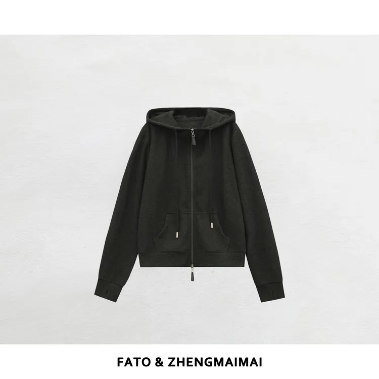 郑买买 城市软壳 秋冬新款复古百搭纯色显瘦连帽外套 XM51101W1